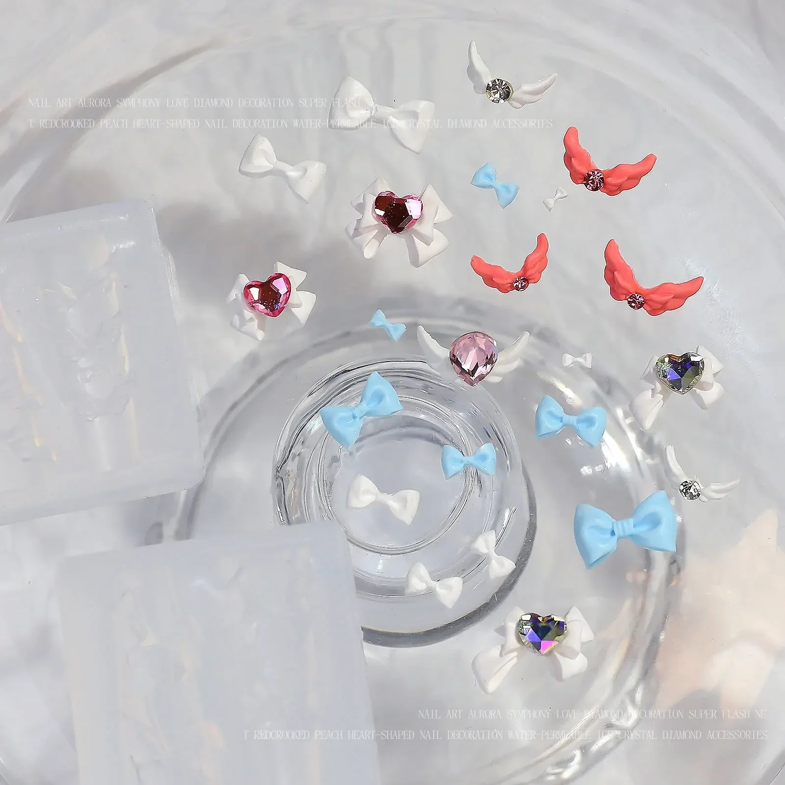 3D Angel Wing Bowknot Nail Silicone Mold Cute Nail Art Mold Carved Nails Template Manicure UV Gel Polish DIY Embossed Decoration 6