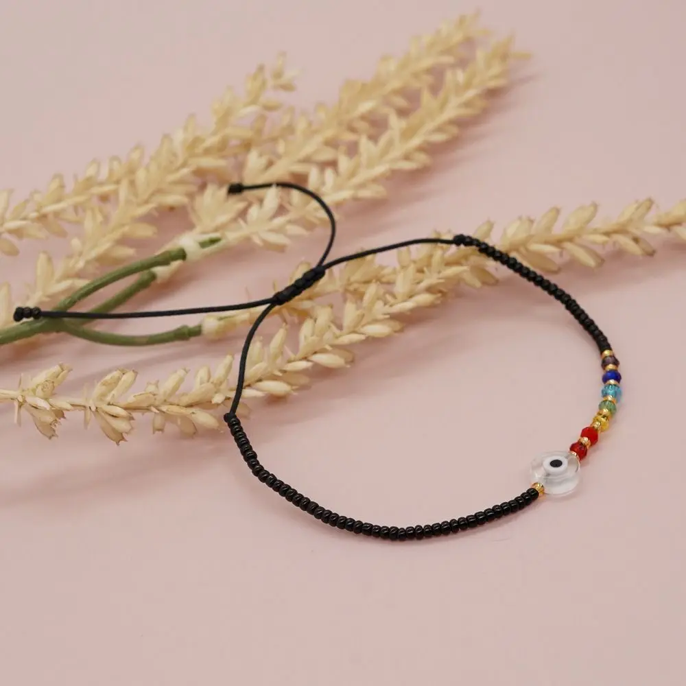 Occhio Greco Braccialetti Di Cristallo Colorato Pulseras Rice Bead Fortune Bracciale Accessori Per Gioielli String Lucky Red Rope Couple