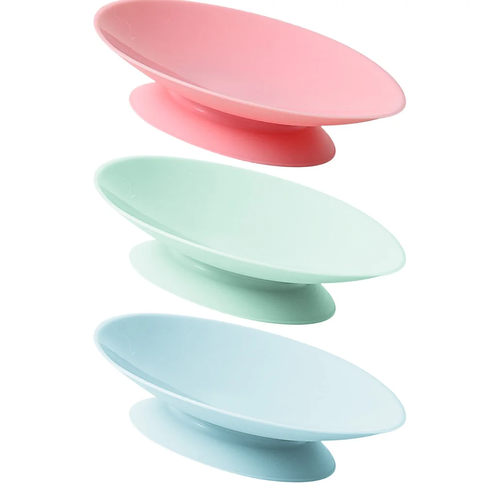 

3 Pcs Base Elder Flatware Blind Assistance Devices Silica Gel Toddler Plate Bowl Fixing Pad