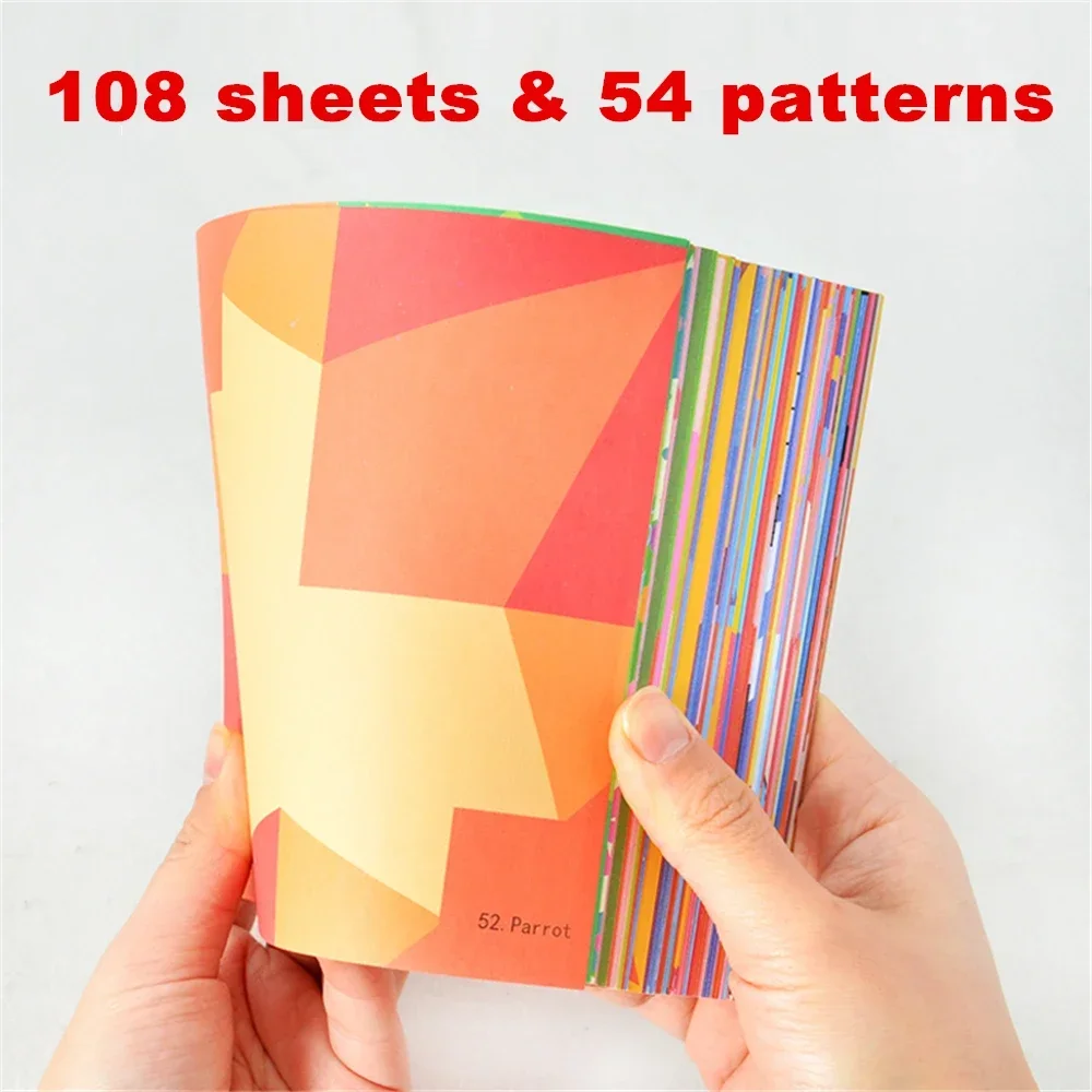 Montessori Toys Cartoon Animal Origami Paper 108 Pages Kids DIY Craft Toy, paper craft toys,craft toys