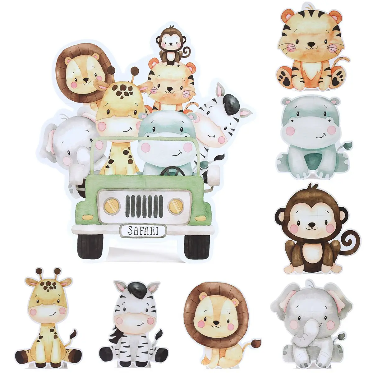 Jungle Birthday Party Decoration Safari Animals Lion Foam Board Frame Wild One Birthday Party Supplies for Kids Boys Baby Shower images - 6