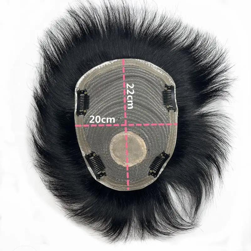 Parrucca da uomo Sistema di sostituzione dei capelli Parrucca per capelli protesi Capelli umani spessi Parrucchino da uomo con PU attorno a pezzi maschili per calvizie da uomo - immagine 6
