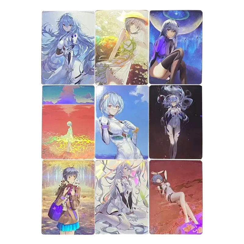 

9pcs/set Ayanami Rei Asuka Langley Soryu Kawaii Animation Characters Flash Card Anime Classics Game Collection Cards Toy Gift
