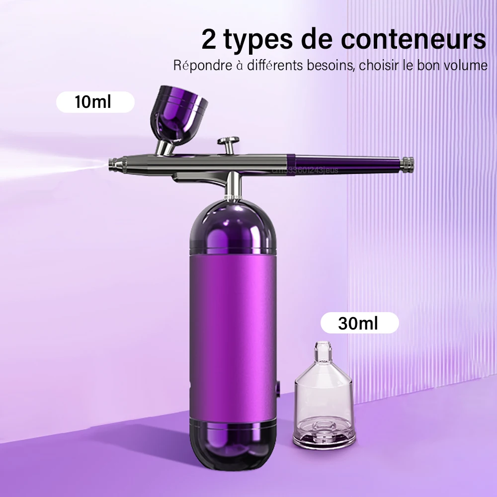 Hygiène pro Chronus Kit d'aérographe sans fil, mini compresseur d' aérographe de peinture en aérosol, conception d'ongles, artisanat  d'art, tatouage, plantation(rose)