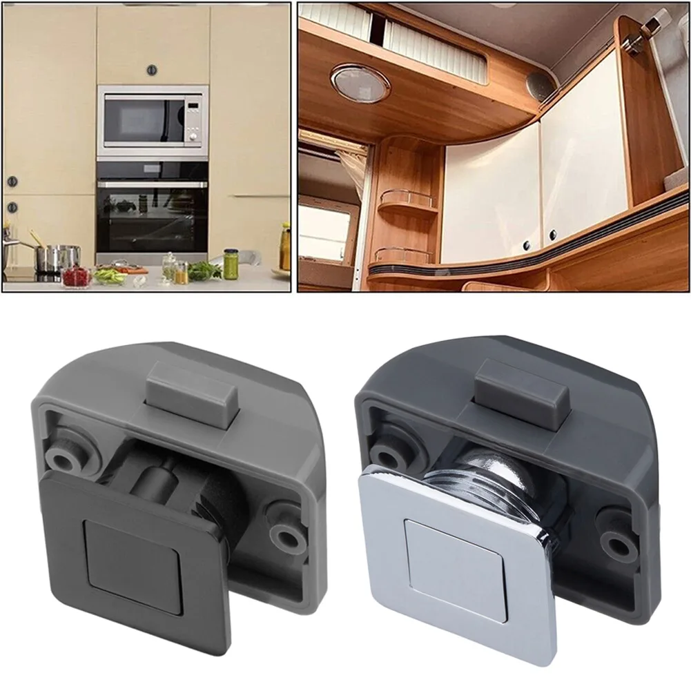 

1pc Camper Car Push Lock RV Caravan Boat Drawer Latch Button Locks For Furniture Hardware Home Cabinet Drawer Latch Zinc alloy