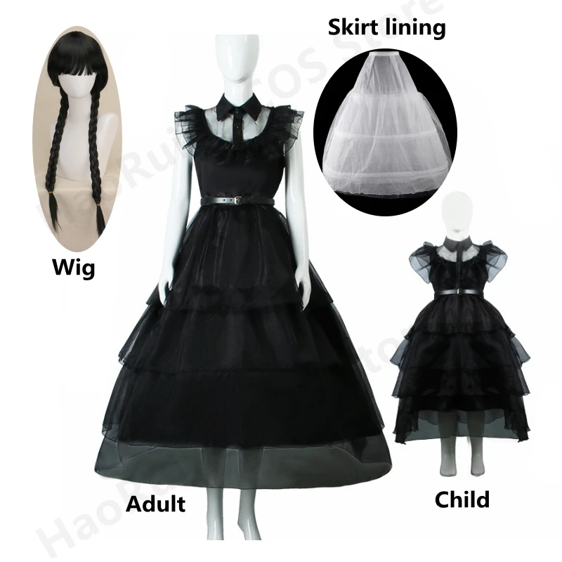 Anime Środa Cosplay Sukienki Wednesday Addams Przebranie Na Karnawał Gotycki Wiatr Dorosłych Dzieci Sukienka Dla Dzieci Impreza Z Okazji Halloween Kos