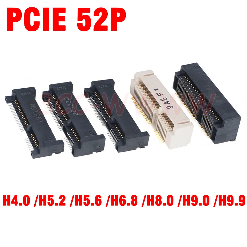 MINI PCIE Msata Connector PCIE Socket Slot 52Pin Card Holder H4.0MM H5