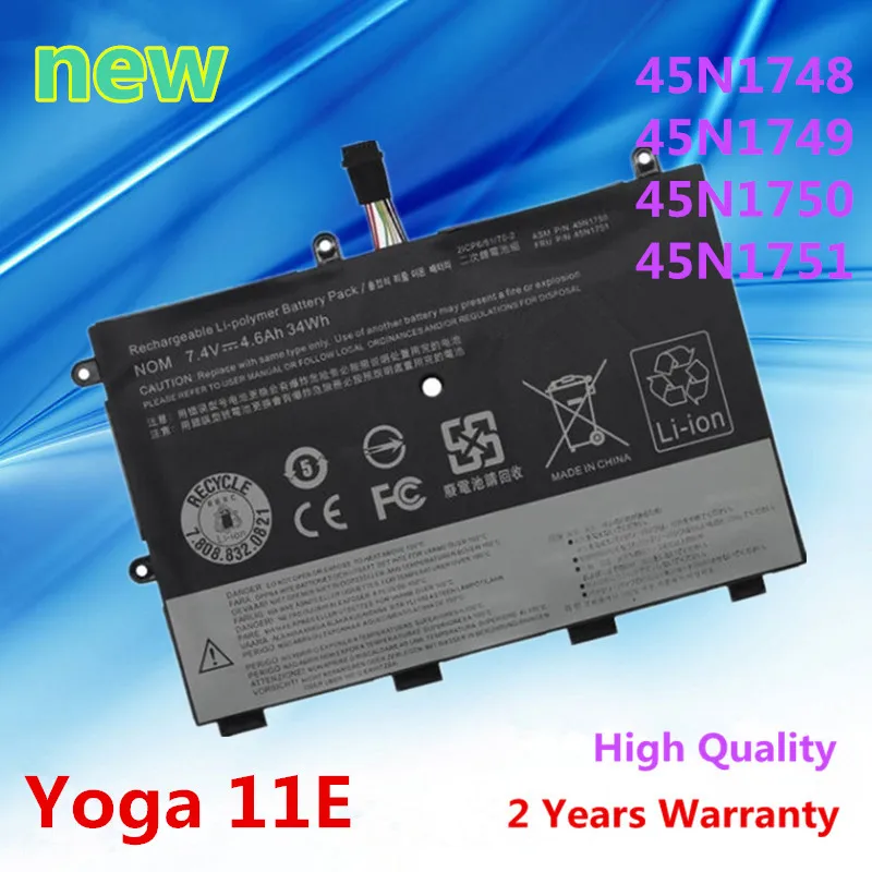 Новый высококачественный Аккумулятор 7,4 В 34Wh для ноутбука Lenovo ThinkPad Yoga 11E 45N1748 45N1749 45N1750 45N1751