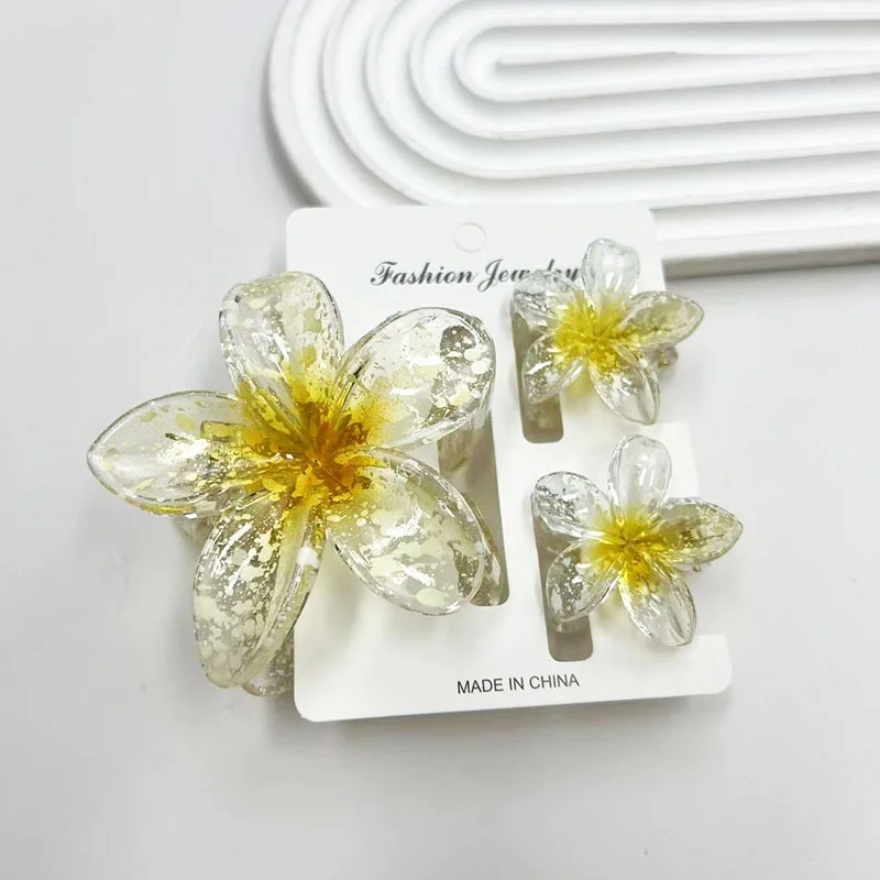 Europe and America Hot Selling Egg Flower Set Featuring Cross-border Flower Hair Clips and Trendy Shark Clip Hair Accessory