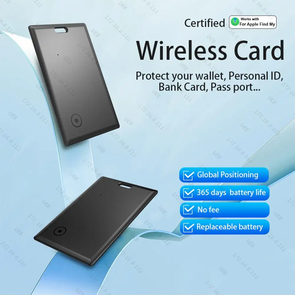 Smart Card Wallet Tracker Card Bluetooth-Compatible Thin GPS Item Finder Work with Find My for Luggage Purse Passport