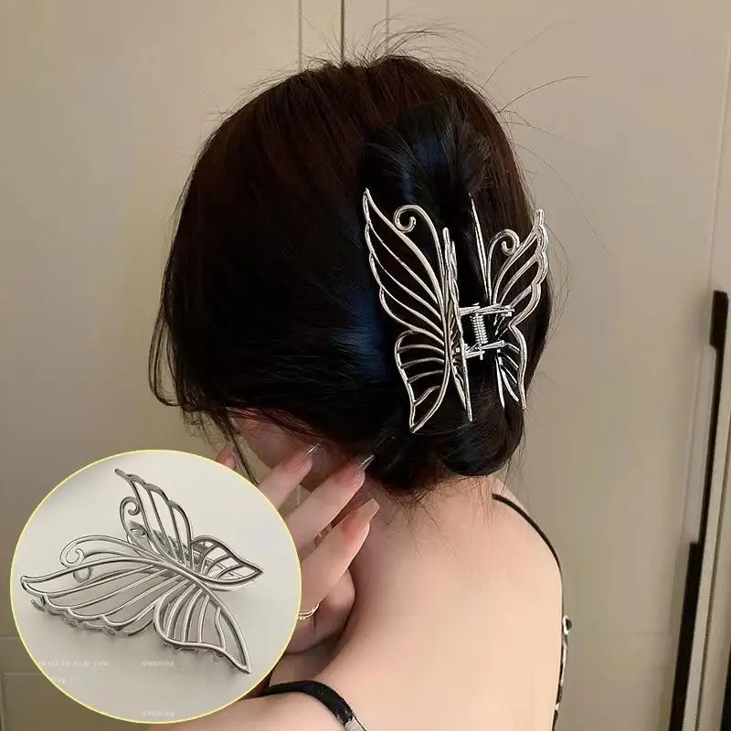 Haardekoration Zubehör Geschenke Bling Strass Schmetterling Haarklammern Elegante Perle Krabbe Haarspange Kopfbedeckung Pferdeschwanz Clip – Detail 5