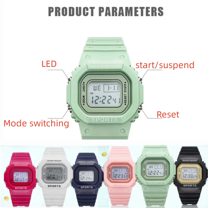 Relojes deportivos digitales transparentes para hombres y mujeres, reloj de pulsera para niños, reloj de pulsera para niños, regalo de amante, moda informal, oro