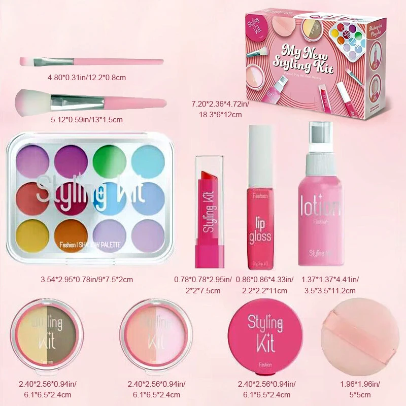 Girl Simulation Cosmetics Set Pretend Makeup Game Lipstick Eyeshadow Model Set House Party Activities Role Play Girls Toys Gifts makeup toy princess pretend toys cosmetics set
