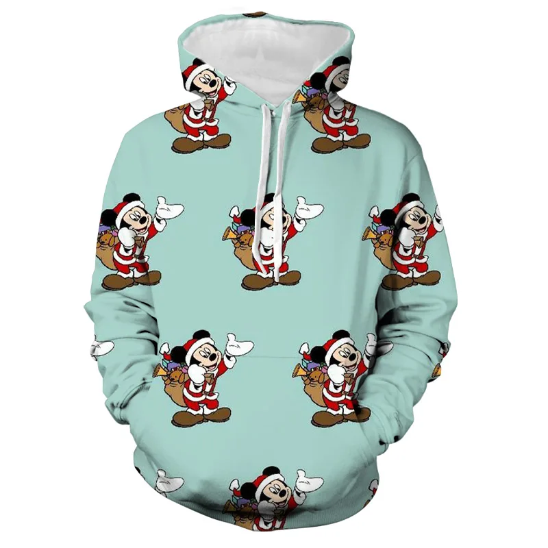 

2022 New Christmas Collection Hoodie Men's Fall Long Sleeve Disney Brand Stitch and Mickey Anime 3D Printed Casual Sweatshirt