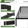 18 inch double bed frame without springs, heavy-duty high metal double bed frame, noise free, easy to assemble, black 5