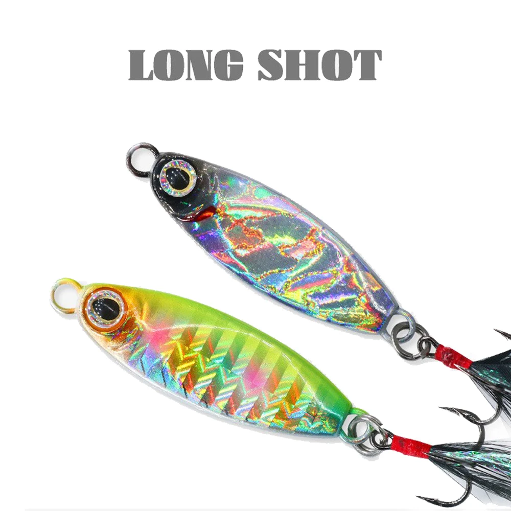 Long Shot Iron Plate Artificial Spoon Metal Lure Bait Set Fishing Accessory  Sharp Hook