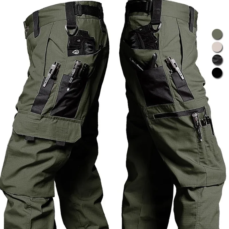 Hiking Pants Hunting Pants for Men Tactical Cargo Pants Big Multi-pocket Waterproof Ripstop Hiking Training Trousers Brand Joggers New
