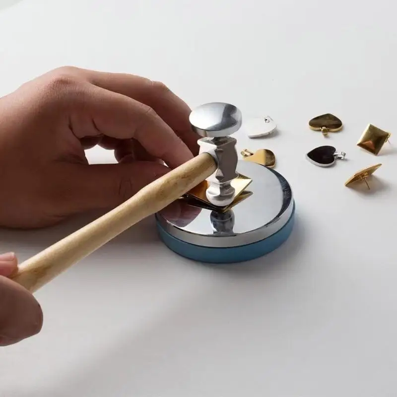 Martello da gioielliere a faccia tonda e piatta per progetti lavorazione dei metalli Pratico martello ergonomico da orafo per - immagine 4