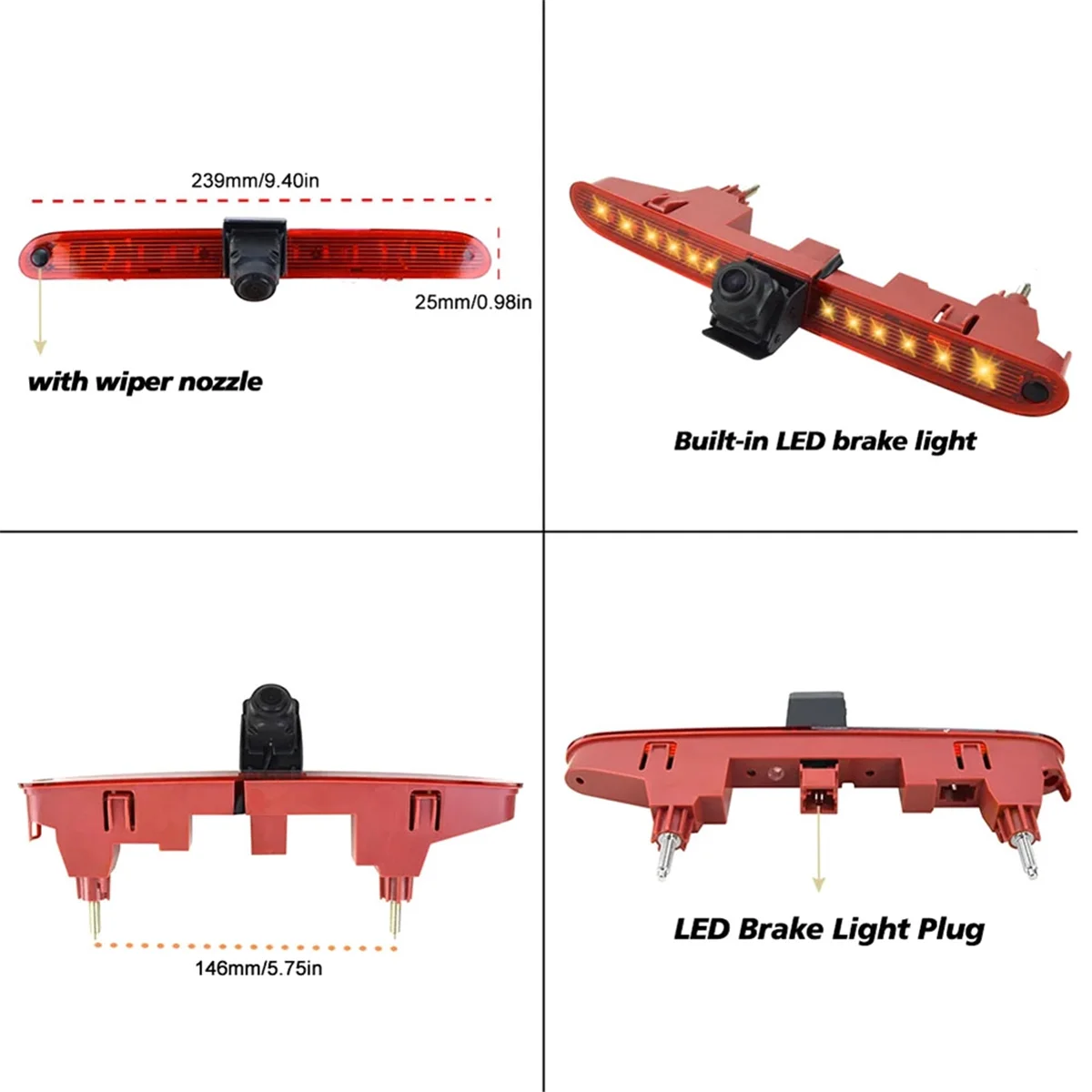 

3Rd Brake Light Rear View Camera with AV Monitor for Citroen Berlingo Peugeot Partner Opel Vauxhall Combo Toyota ProAce