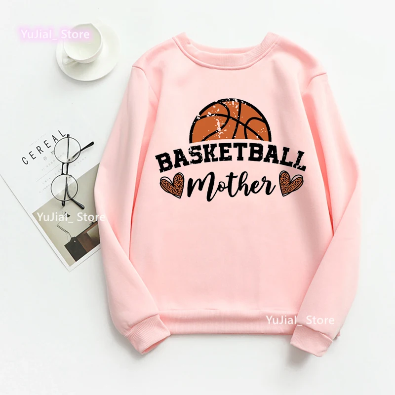 Basketball Mother Graphic Print Sweatshirt Women Leopard Love Mother'S Day Hoodies Femme Winter/Spring/Autumn Tracksuit Jumper casual sweatshirt women maternity nursing pullovers breastfeeding hoodies pregnant women mother breast feeding tops plus size