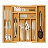 Expandable Bamboo Wood Cutlery Tray Drawer Utensil Organizer Adjustable for Silverware and Cooking Utensils 1