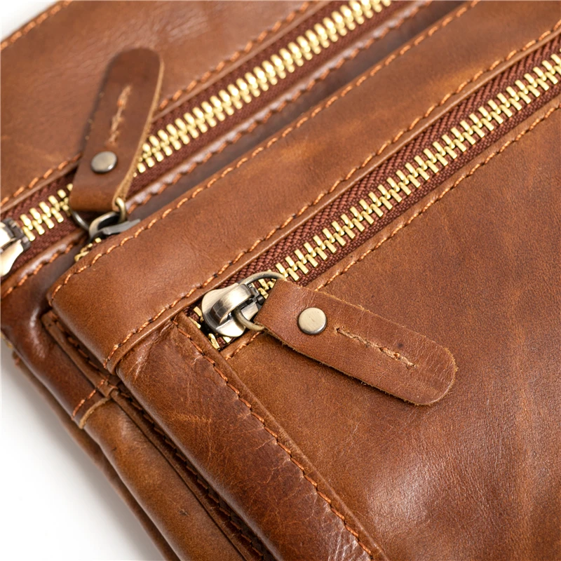 Genuine Leather Men's Crossbody Shoulder Bag - Stylish Messenger Bag