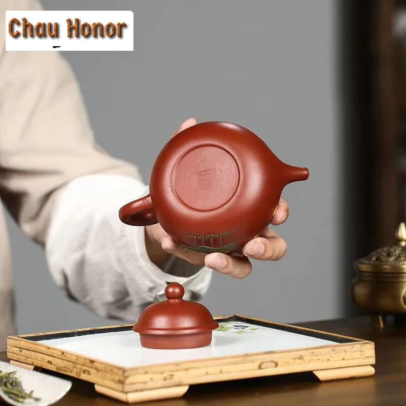 260ml Classic Yixing Raw Ore Dahongpao Mud Handmade Lotus Purple Clay Teapot Household Kungfu Teaset Tea Ceremony Drinkware Gift