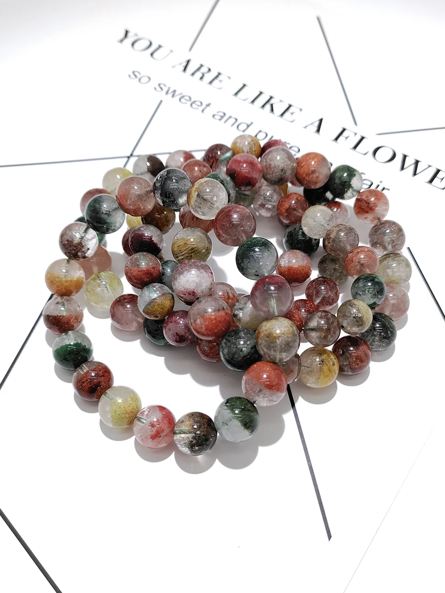 Natural Color Ghost Crystal Green ghost Single Lap Necklace For Women Girl Birthday Gift Fresh Bracelets Fashion Jewelry 8-12mm