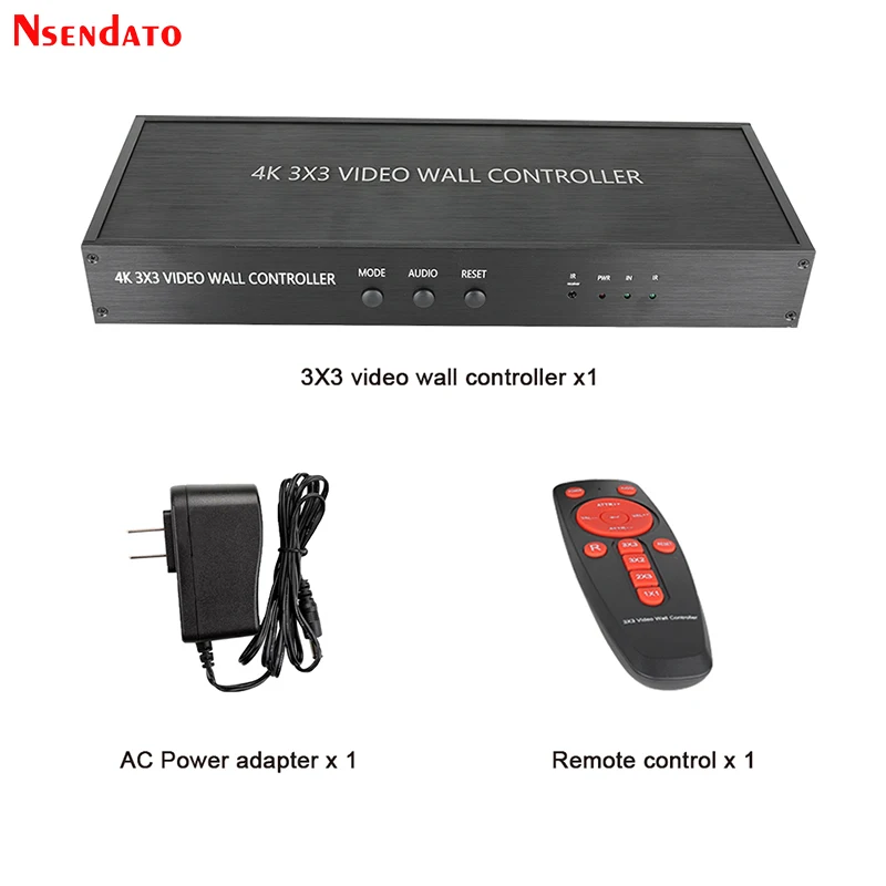 4K HDMI Video Wall Controller 3X3 HDMI Display Screen Stitching Processor Splicer 3x2 3x1 2x3 4x2 2x4 180° Screen Rotate Mirror