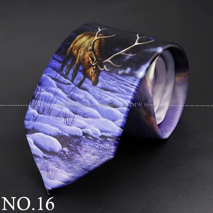 Mens Silk Tie - Creative Graffiti Animal Print Necktie for Business Weddings and Parties