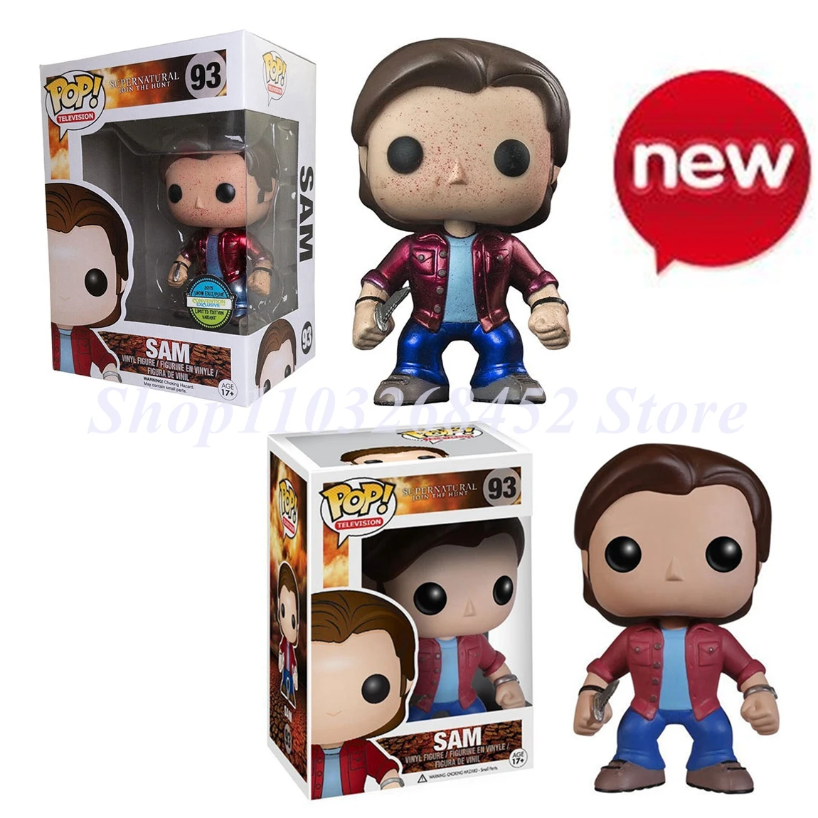 thumbnail image 1 of ¡NUEVO FUNKO POP! Figura de acción de Supernatural Sam n.° 93 Blood Dean n.° 94 Castiel n.° 95 Blood Crowley n.° 200 Bobby Singer n.° 305, 1 of 5