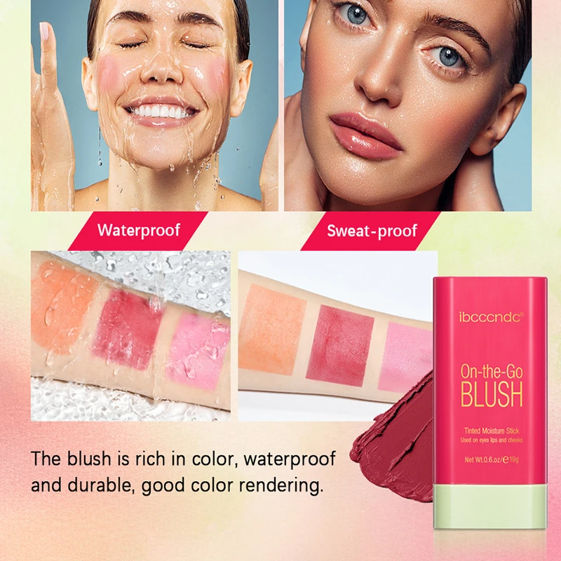 

Multi-Use Blush Stick 3-in-1 Eyes Cheek and Lip Tint Moisturizing Lips Cheeks Blush Stick Apply Blush Creamy Lipstick Makeup