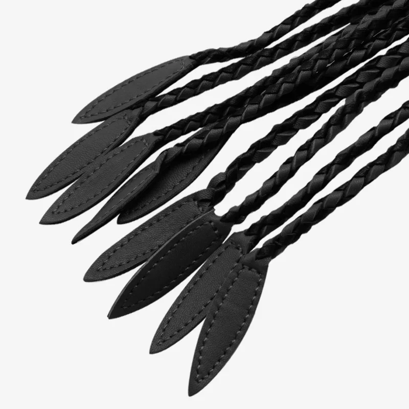 78CM Real Cow Leather Whip,9 Plait Handmade Genuine Leather Bull Whip Cowhide Horse Riding Whip 3