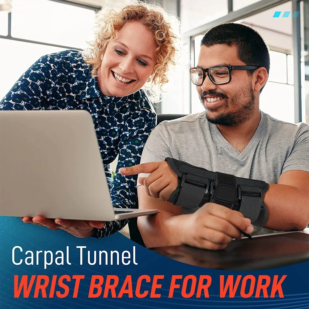 1Pcs Carpal Tunnel Wrist Brace Fits for Right and Left Hand, Women Men Tendonitis Wrist Brace Splint Night Sprained Immobilizer