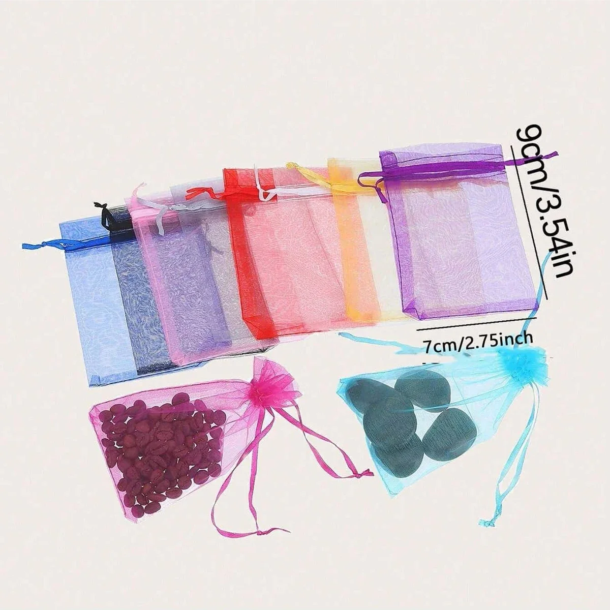 100pcs-Organza Gift Bag Jewelry Packaging Bag Pouches Candy Packing Bags Birthday Party Decorations Supplies