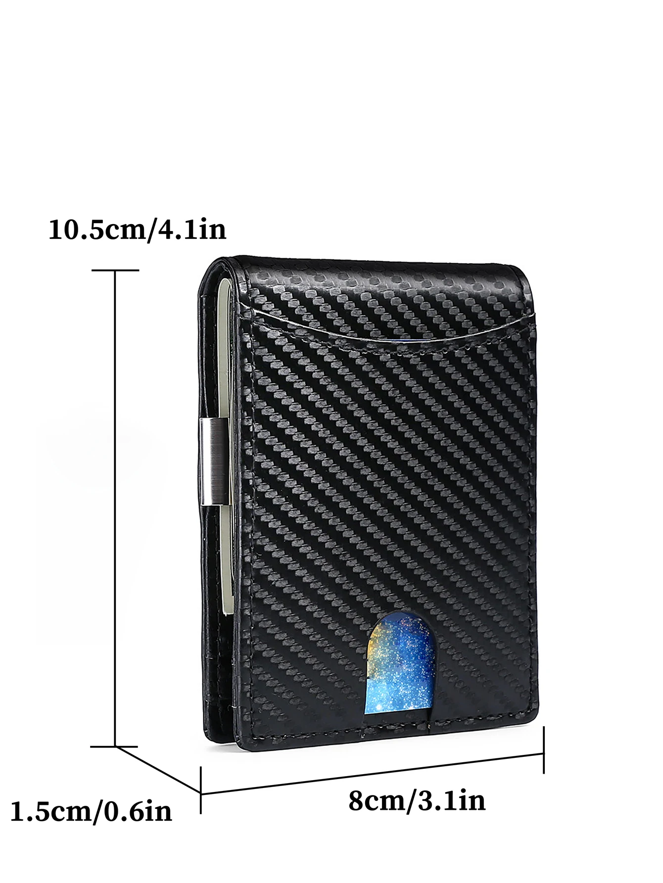 � ​ 1er-Pack | Ultradünne Herren-Geldbörse aus Kohlefaser mit RFID-Abschirmung + 11 Kartenfächern + transparentes Fenster – Detail 14