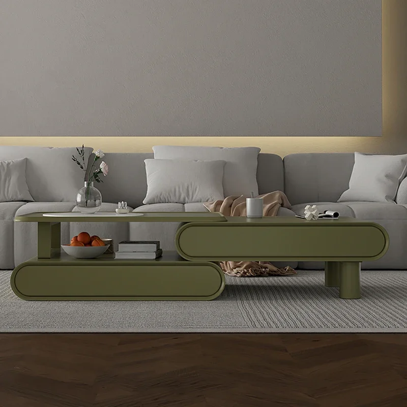 Rock Slab Extendable Coffee Table Side Lacquered Designer Model Finish Highend Table Living Room Mesa Auxiliar Salon Furniture