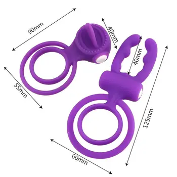 Cock Ring Dual Pleasure Penis Ring Penis Vibrator Vibrating Ring Tongue Licking Sex Toys for Men Male Clit Stimulator 5