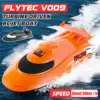 Flytec V009 RC Boat Waterproof 2.4GHz Electric 30KM/H Turbine Drive Remote Control Boats Watercraft Ship for Kids Adults Toys 1