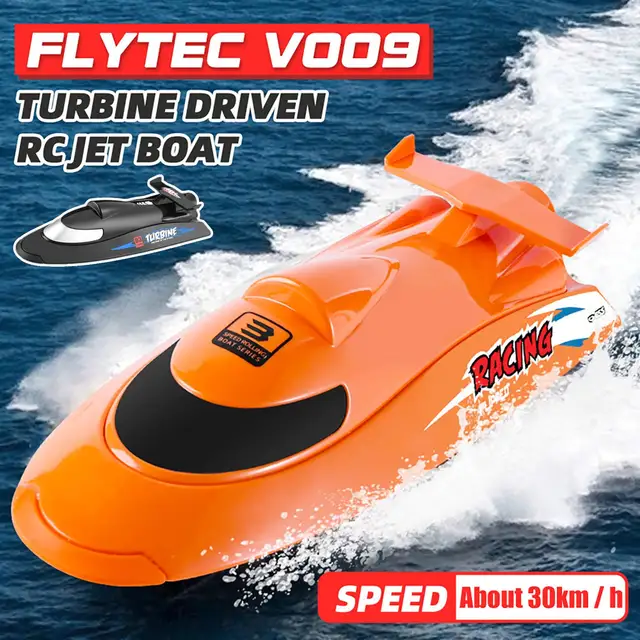 Flytec V009 RC Boat Waterproof 2.4GHz Electric 30KM/H Turbine Drive Remote Control Boats Watercraft Ship for Kids Adults Toys 1