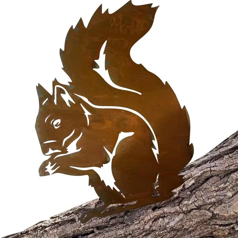 

Metal Garden Squirrel Animal Silhouette Elegant Garden Design Animal Silhouette Sculpture For Tree Metal Squirrel Art Decor For