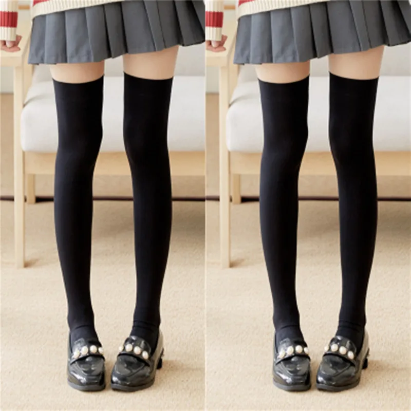 Girl Thigh High Stockings Over Knee Socks Velvet Calze Stretch Stocking Temptation Medias Overknee Long Socks Children sheer thigh high stockings