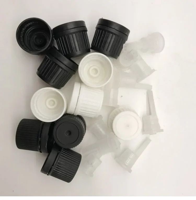 Bottle cap 18mm screw tamper evident cap with drop plug for essential oil bottle plastic cap for 5ml/10ml/15ml/20ml/30ml/50ml/100ml bottle