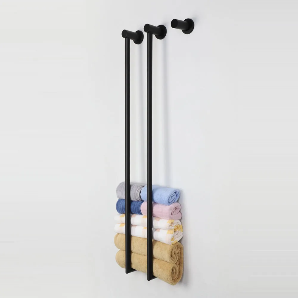 Vertical Stainless Steel Bath Spa Single Bar Black Towel Radiator Heated Towel Rail Drying Rack Towel Warmer With Timer