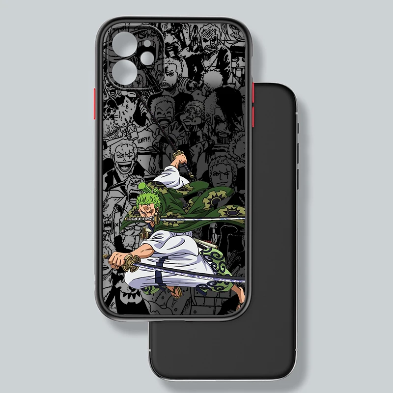 thumbnail image 1 of Funda de teléfono translúcida esmerilada de Anime One Piece para Apple iPhone 15 14 13 12 11 XS XR X 8 7 SE Pro Max Plus Mini, 1 of 5