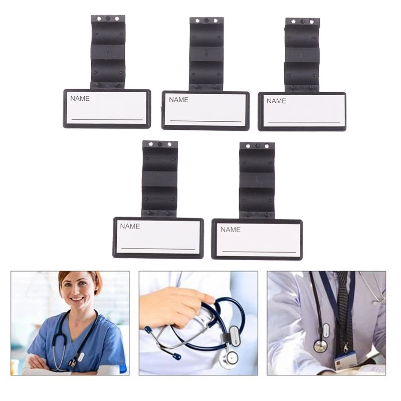 

1/5pcs/lot Name Tag Stethoscope Identification Tags Id Custom Magnets Holder Clip Badgelabel Tube Nametags Magnetic Plate Badges