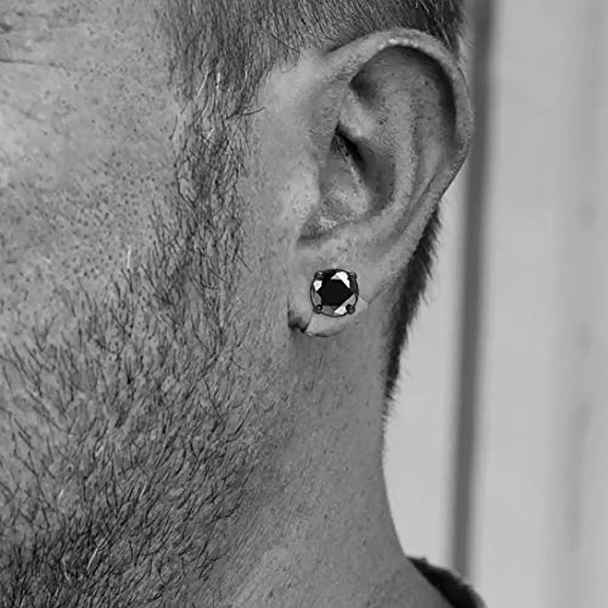 4 Pairs Simple Stainless Steel Magnetic Stud Earrings for Men Cross Pendant Ear Clips