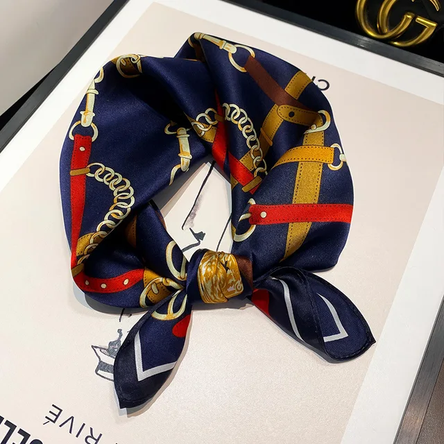 Scarf 100% Silk Bandana Women Square Scarves Wrap Kerchief Mulberry Spring Fashion Luxury High Quality Headband Hijab Shawls 16210-1