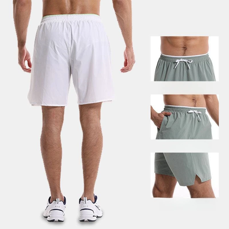 Men's Summer Solid Casual Sports Shorts Outdoor Loose Quick Drying Capris Breathable Basketball Fitness Training Quarter Pants