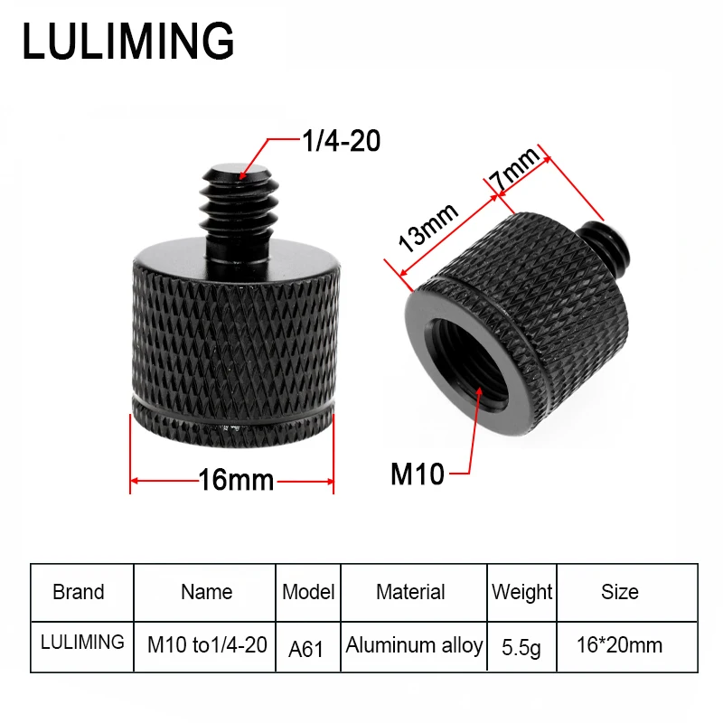 Camera accessories universal female 3/8-16 to male M6 M8 M10 M12 conversion screw ballhead tripod mount adapter